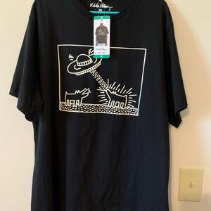 Keith Haring Black Graphic Short Sleeve Tee
